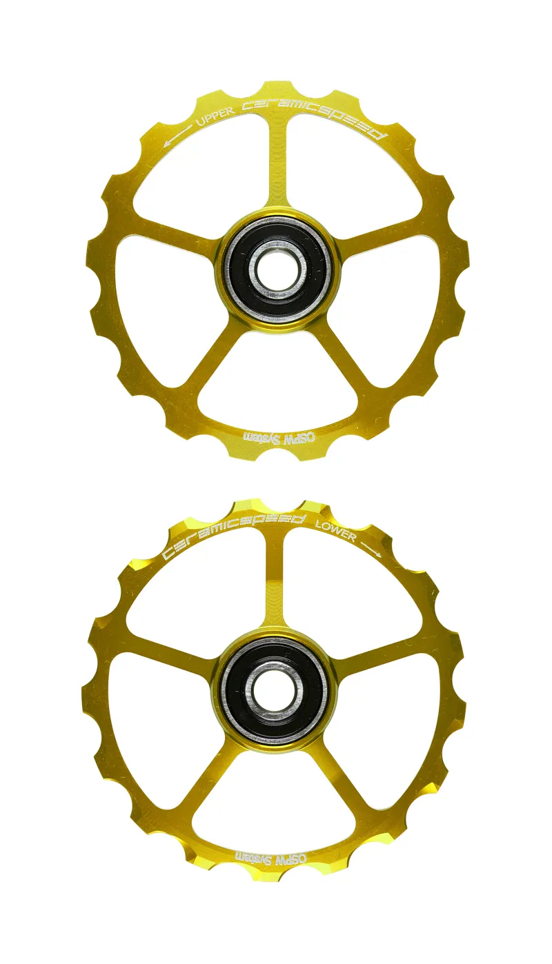 CeramicSpeed OSPW Coated No Cage Gold 17t 1 CeramicSpeed OSPW Coated No Cage Gold 17t